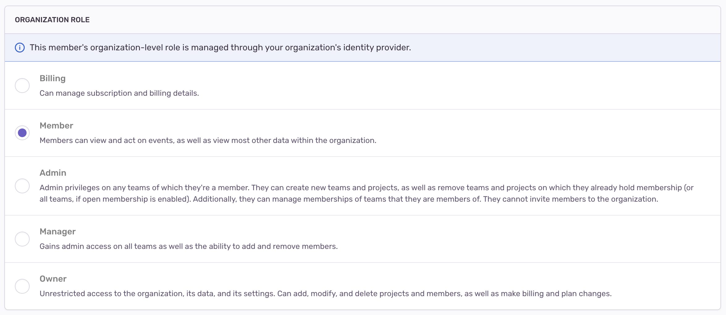 Okta Role Restricted Role Select